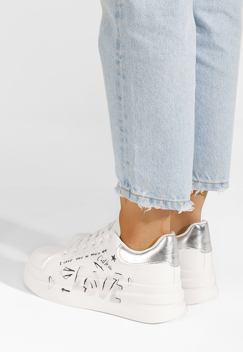 Sneakers cu platforma Lakia argintii