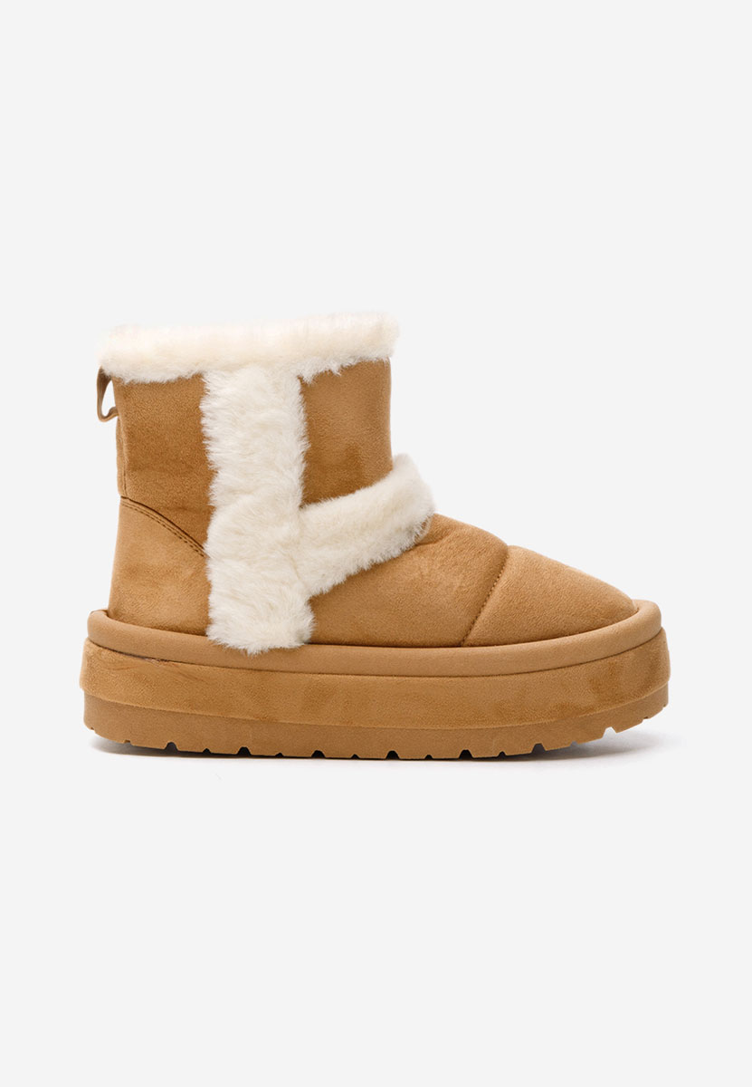 Cizme tip ugg Tarra camel