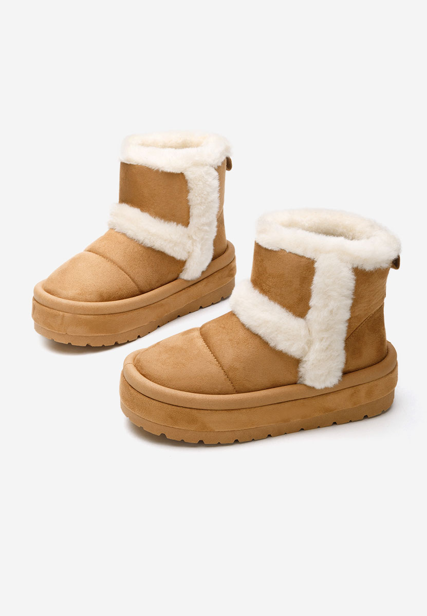 Cizme tip ugg Tarra camel