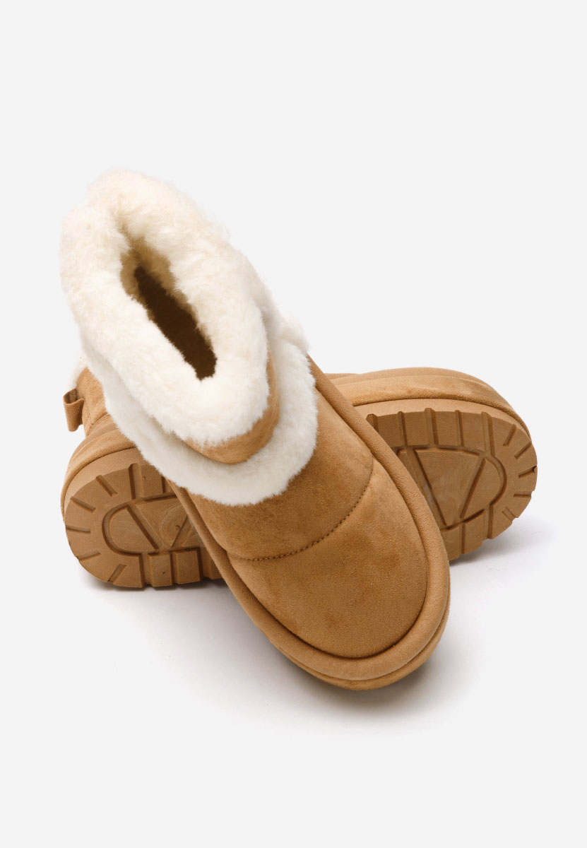 Cizme tip ugg Tarra camel