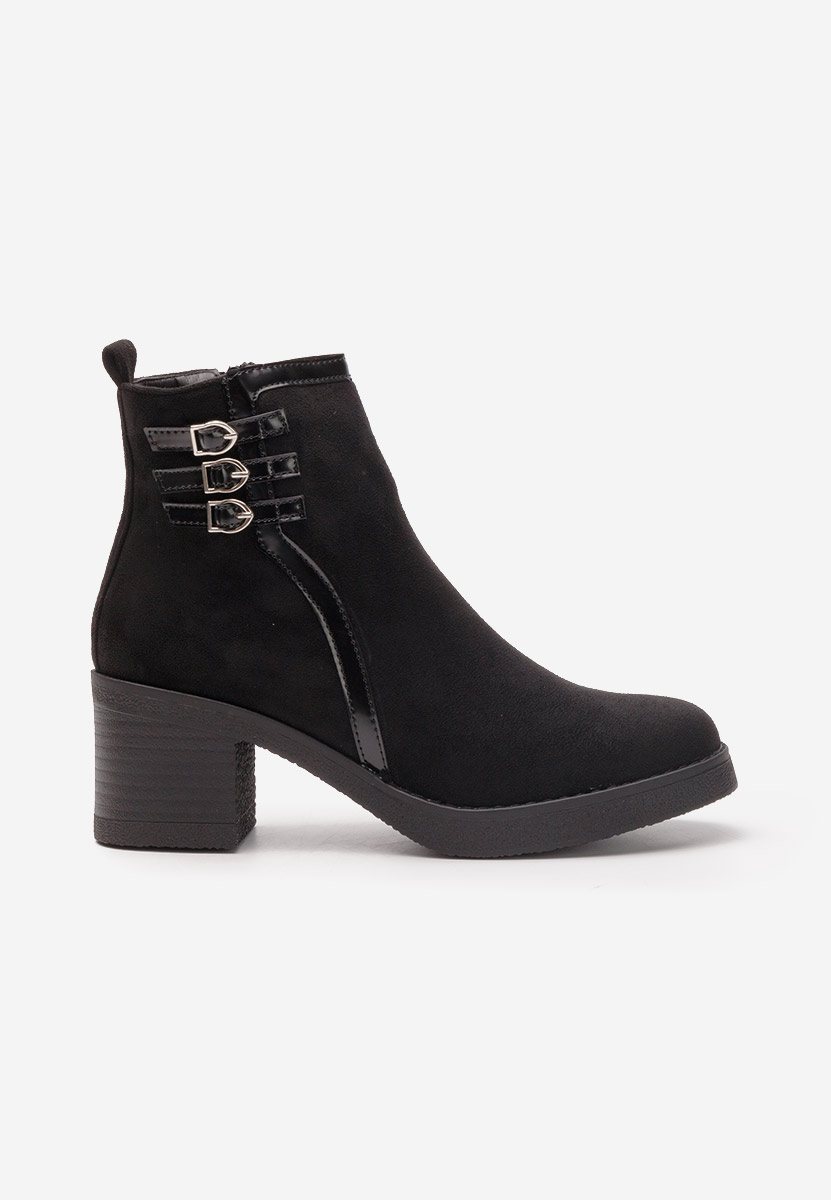 Botine cu toc gros Arnetta negre