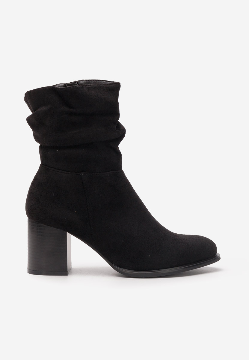 Botine cu toc gros Janette negre