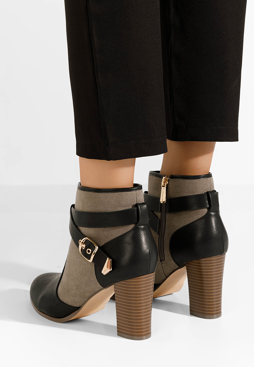 Botine cu toc gros Elbada negre