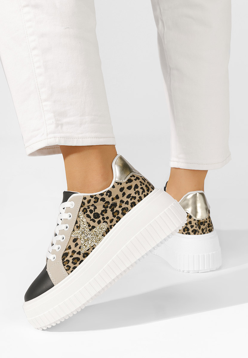 Sneakers cu platforma Arletha leopard