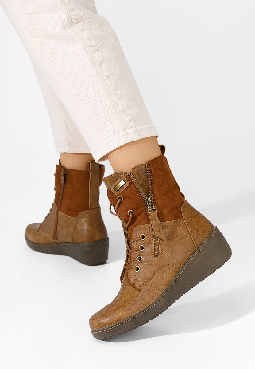 Ghete cu platforma Felisa camel