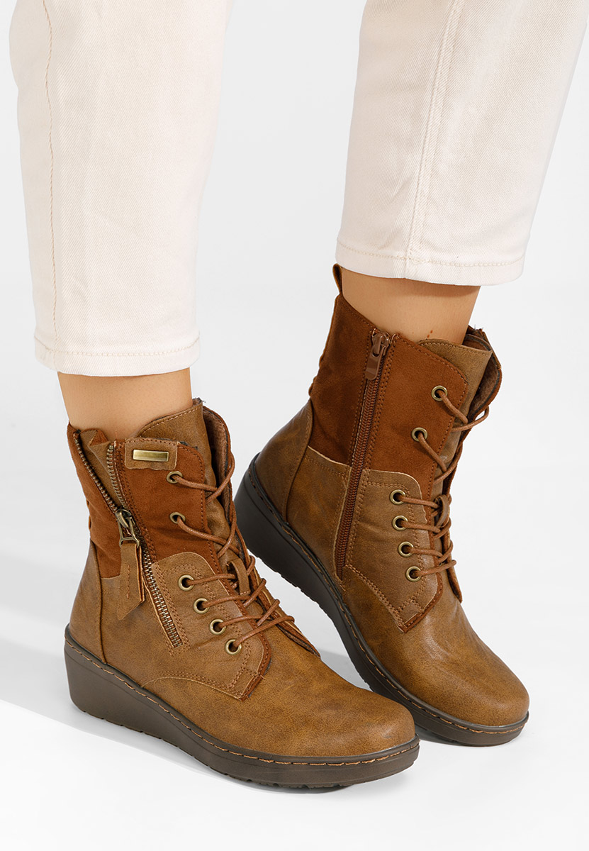 Ghete cu platforma Felisa camel