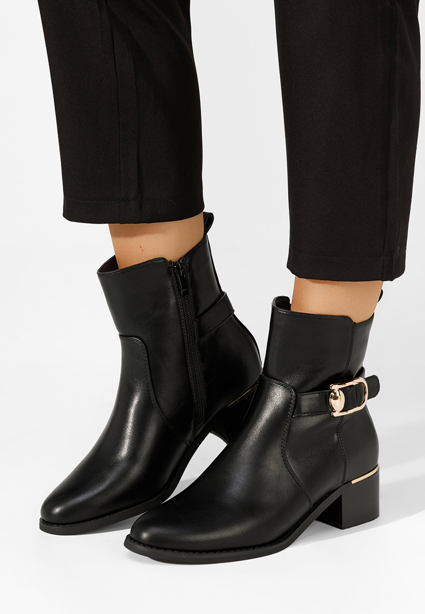 Botine cu toc gros Narcisilia negre