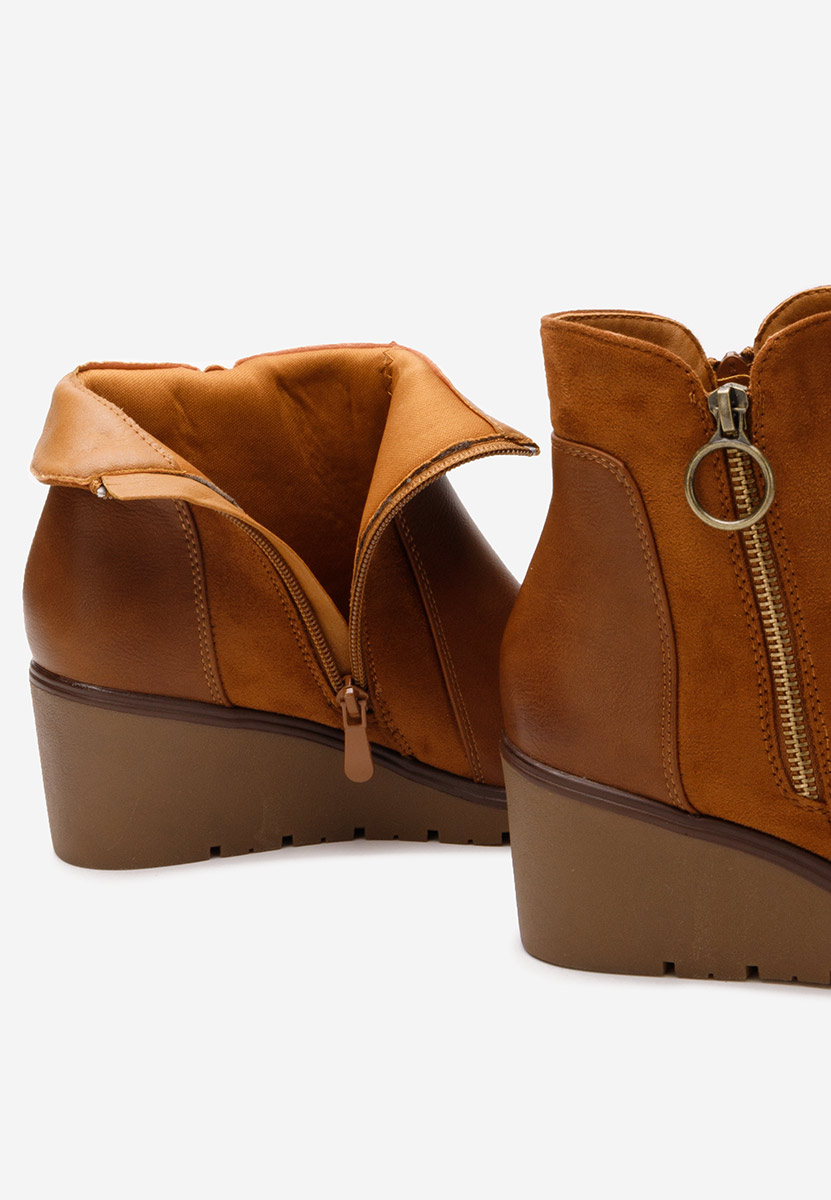 Botine cu platforma Gizele camel