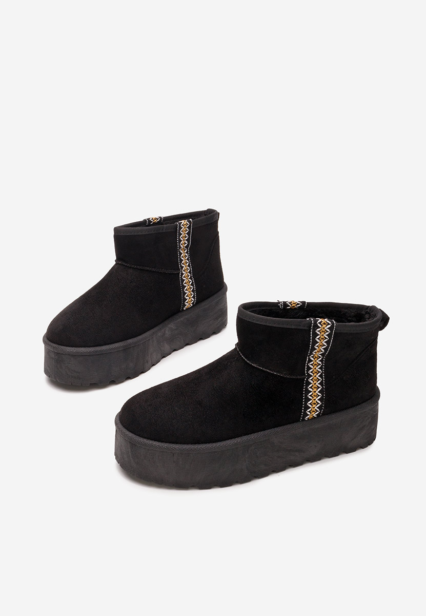 Cizme tip ugg cu platformă Liley negre