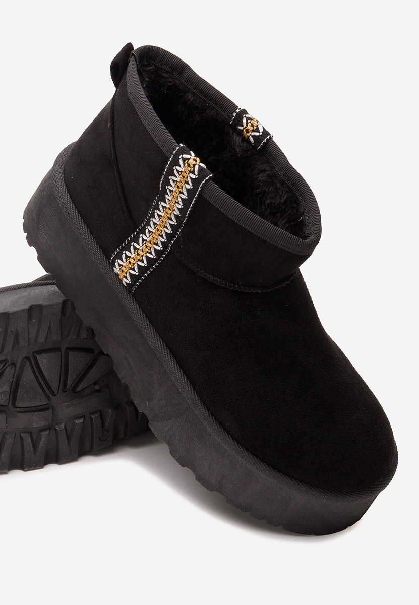 Cizme tip ugg cu platformă Liley negre