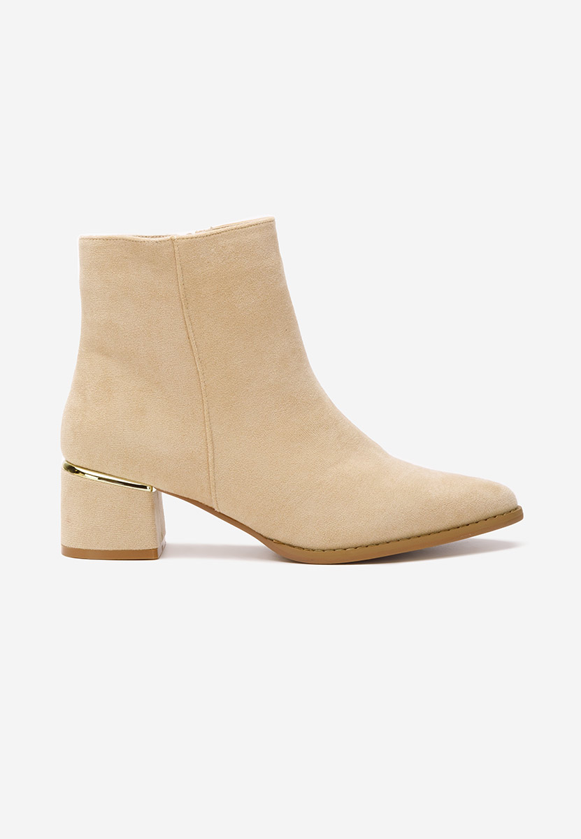 Botine cu toc gros Asevida bej