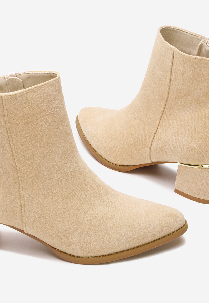 Botine cu toc gros Asevida bej