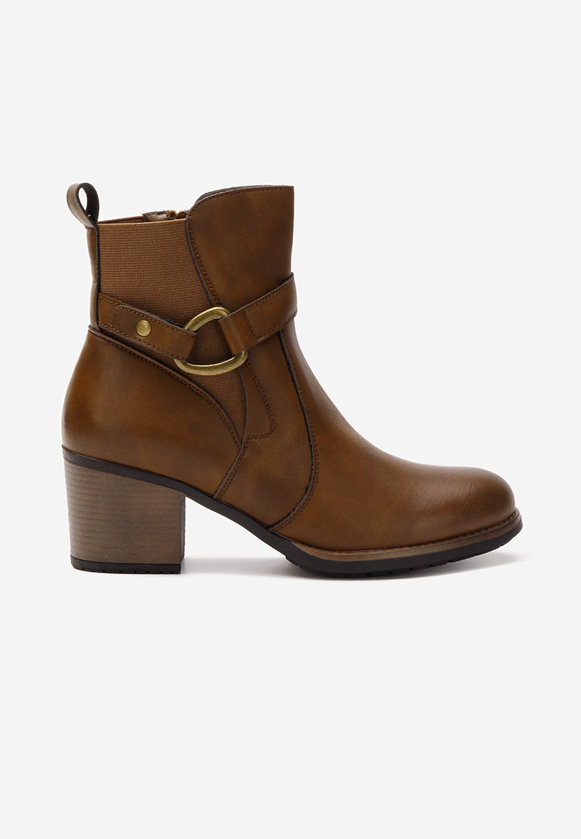 Botine cu toc gros Sureda camel