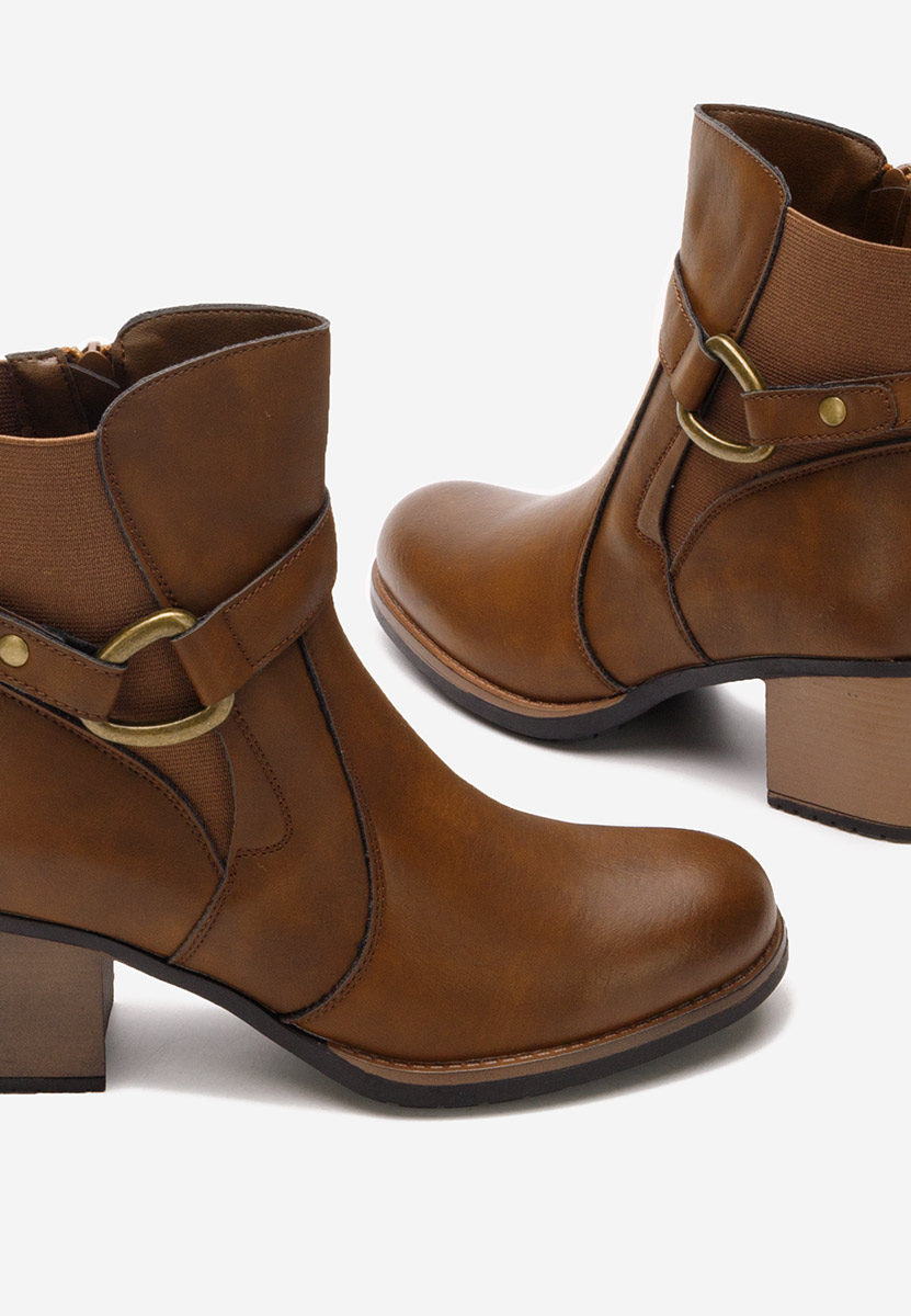 Botine cu toc gros Sureda camel