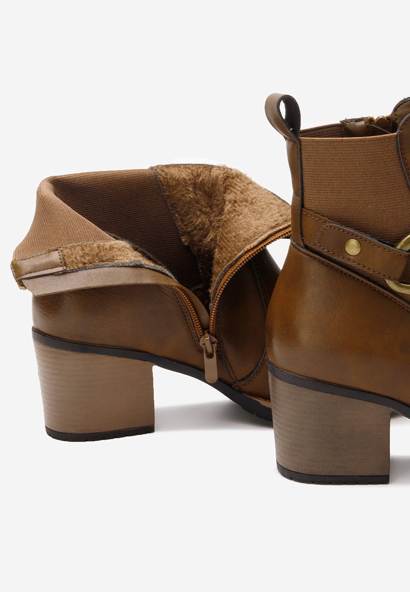 Botine cu toc gros Sureda camel