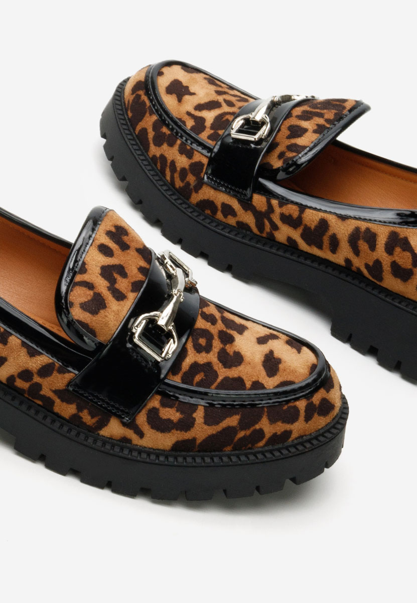 Mocasini cu talpa groasa Shanell leopard