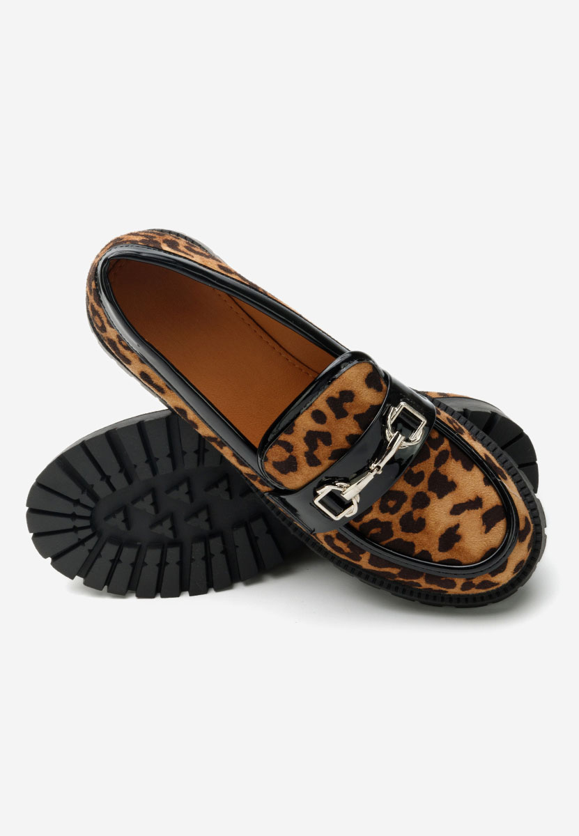 Mocasini cu talpa groasa Shanell leopard