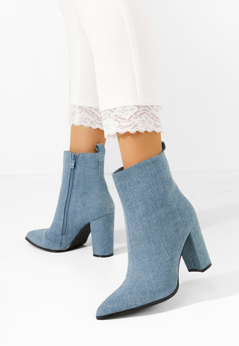 Botine cu toc Adalina denim