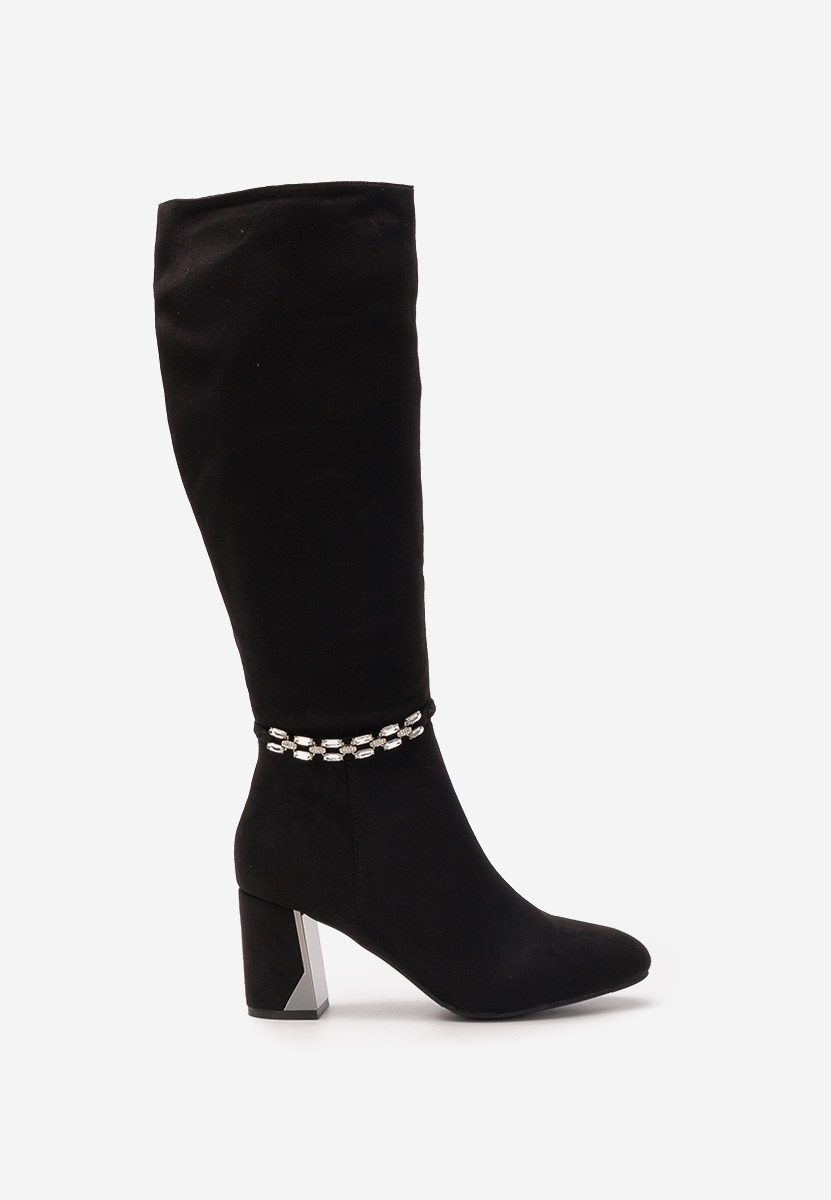 Cizme dama elegante cu toc Delphy negre