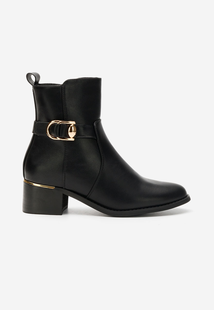Botine cu toc gros Narcisilia negre