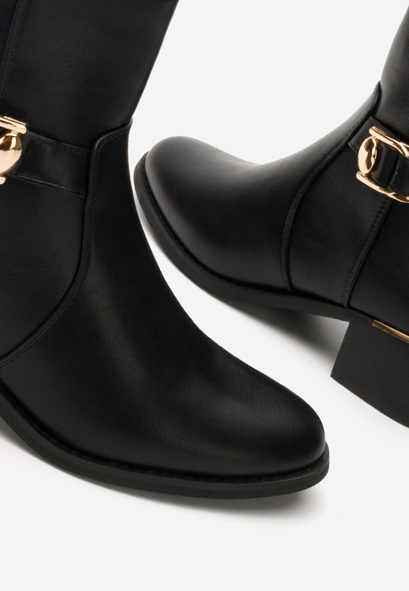 Botine cu toc gros Narcisilia negre