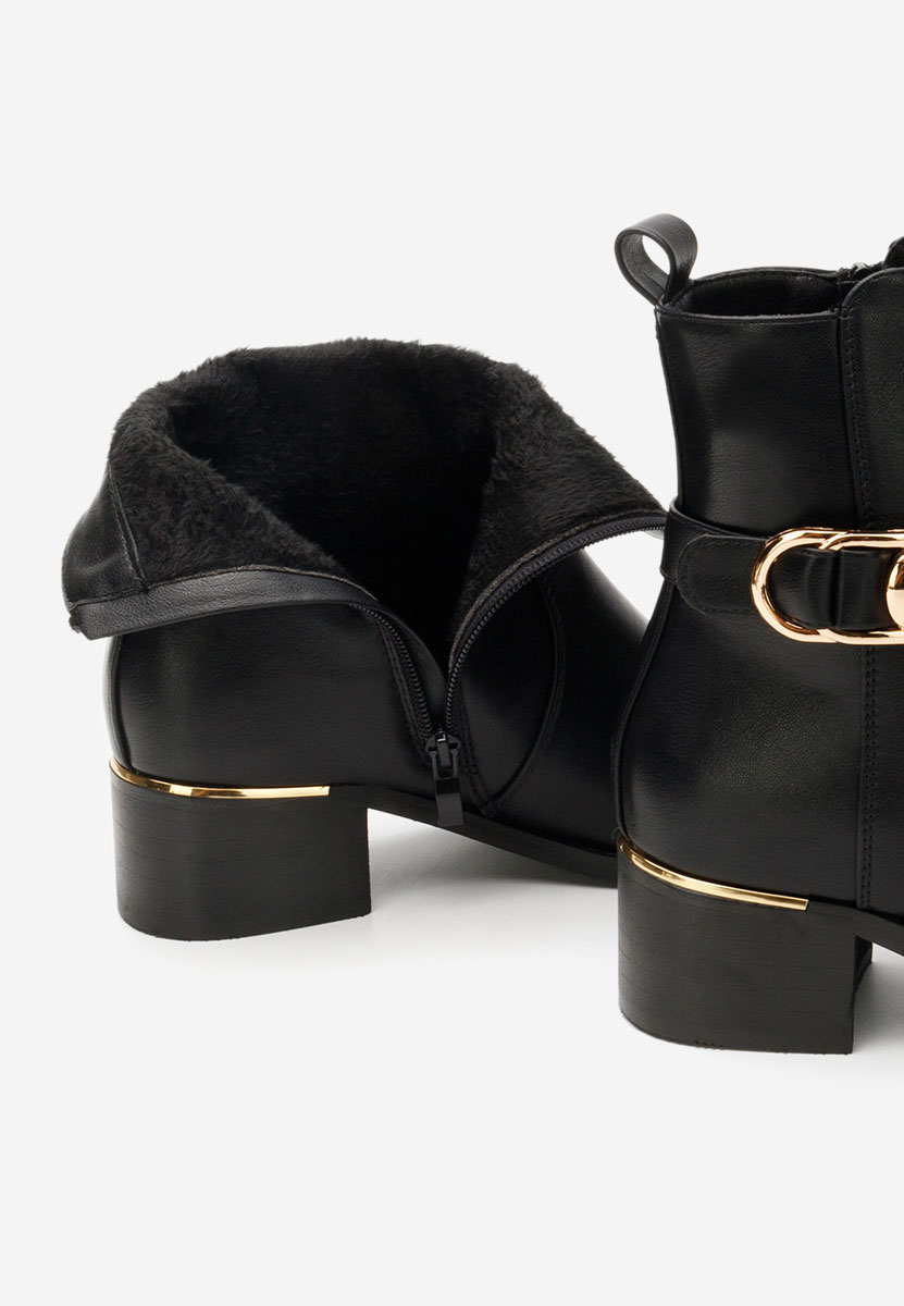 Botine cu toc gros Narcisilia negre