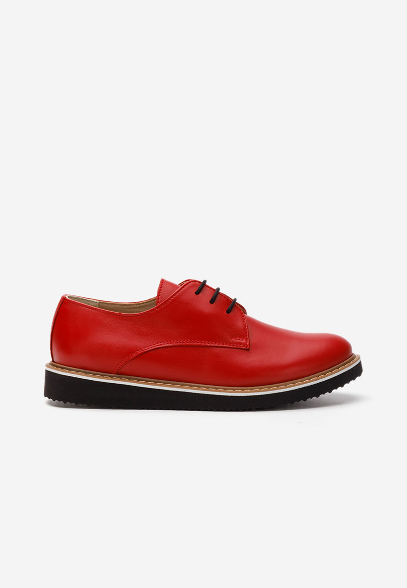 Pantofi derby piele Casilas rosii