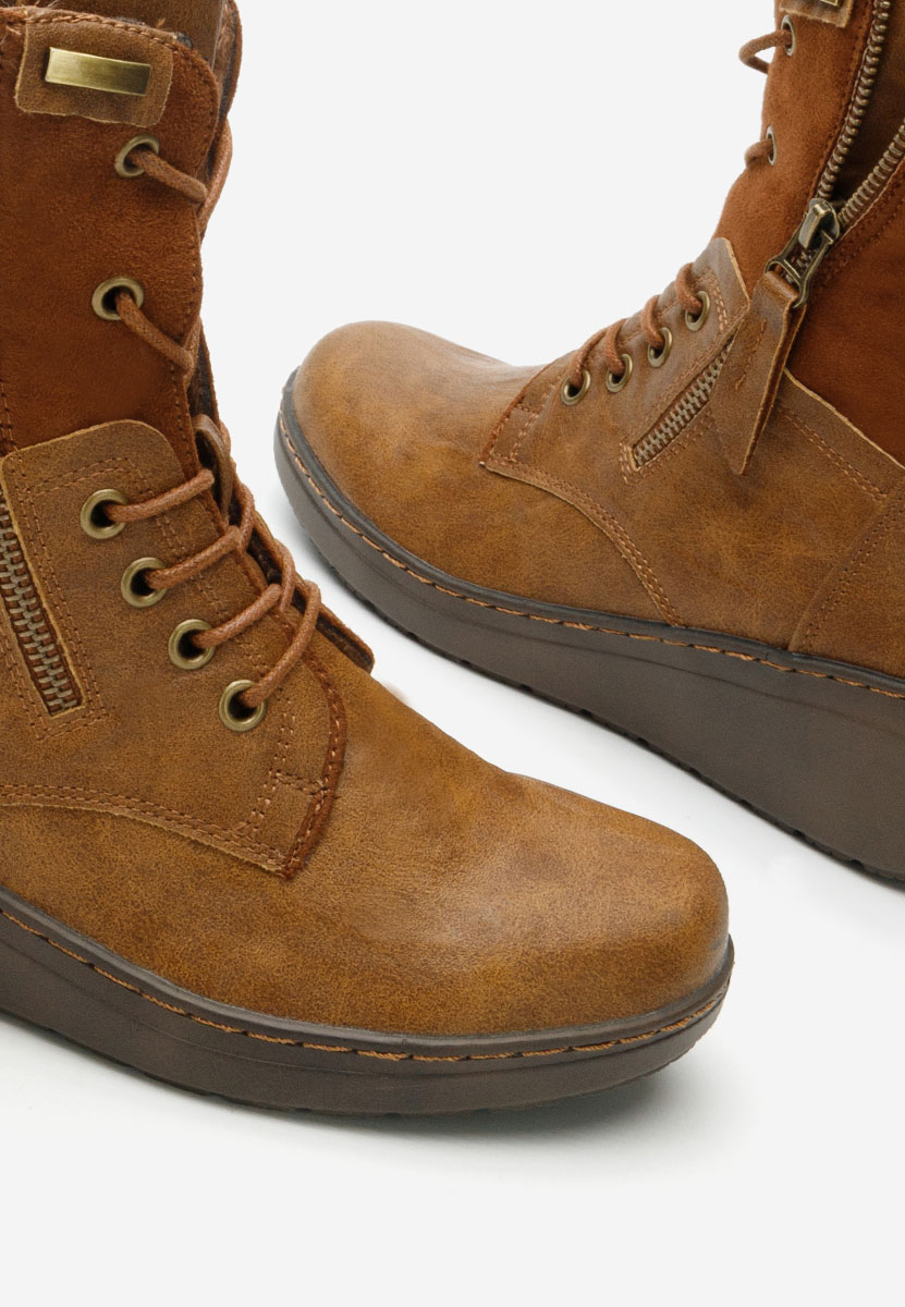 Ghete cu platforma Felisa camel