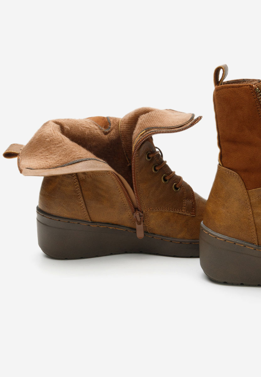 Ghete cu platforma Felisa camel