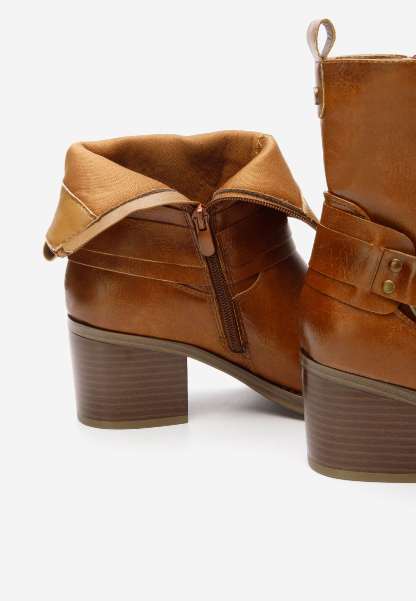 Botine cu toc Divesa camel