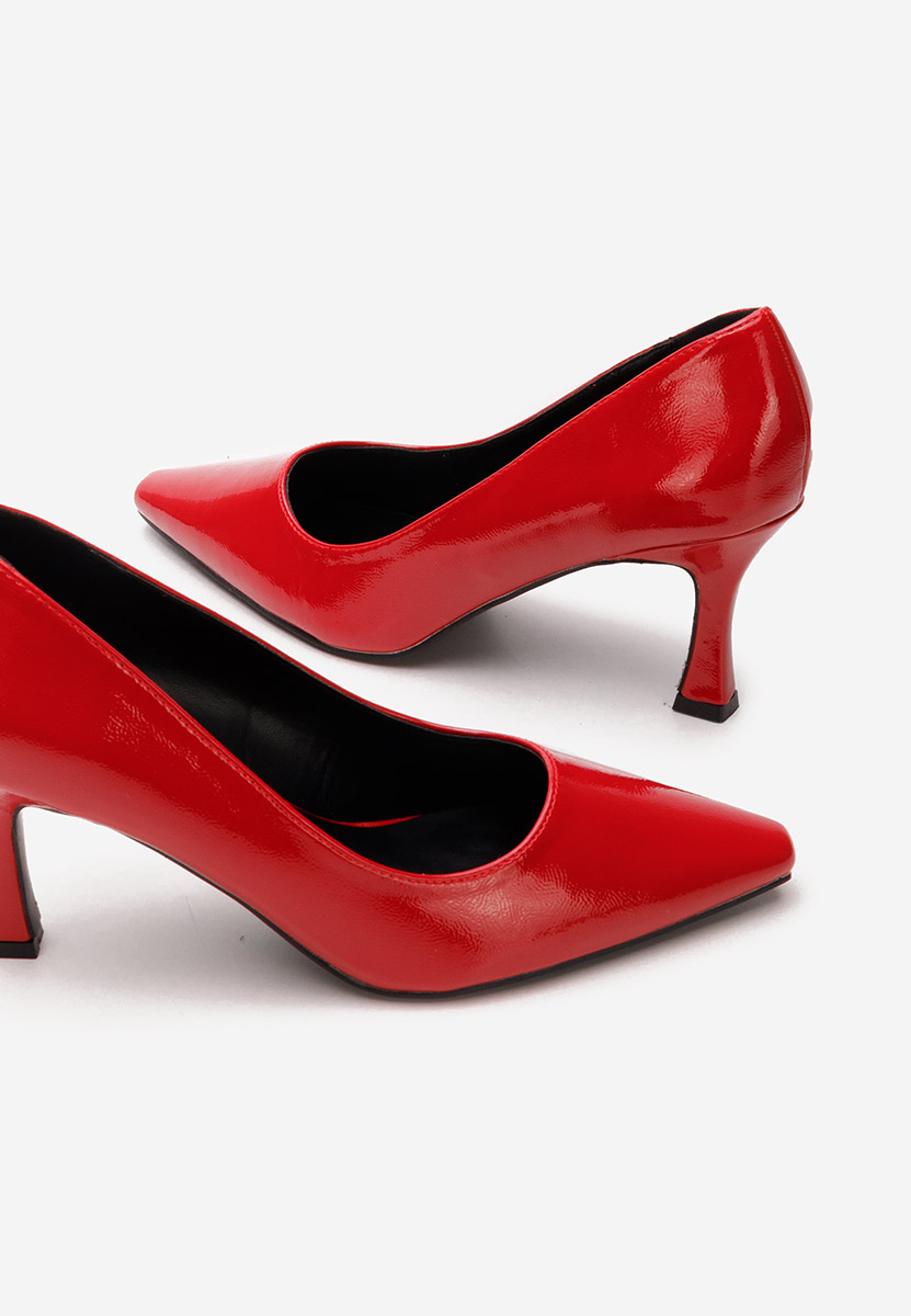Pantofi cu toc subtire Hayley rosii