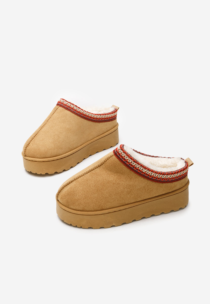 Cizme tip ugg Cassei camel