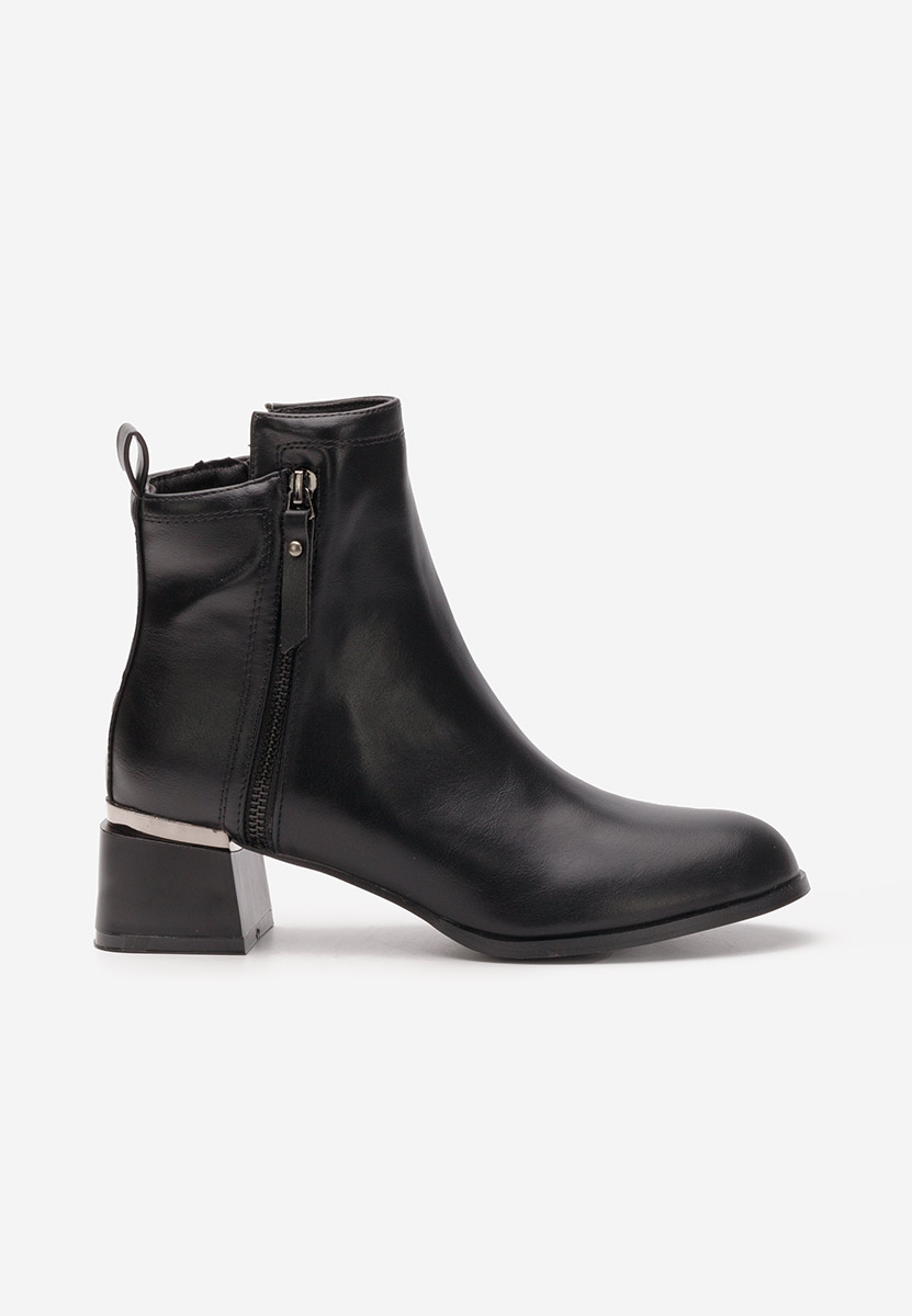 Botine cu toc gros negre Assisa