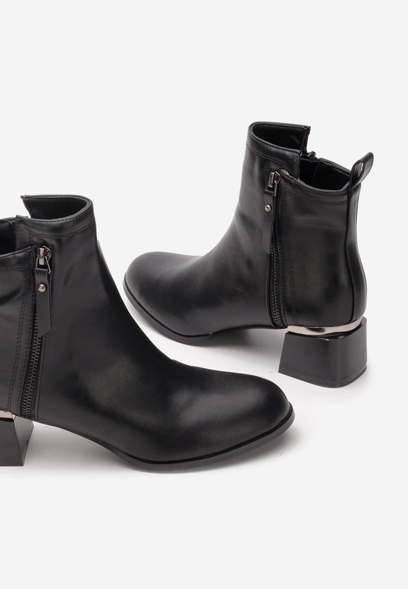 Botine cu toc gros negre Assisa