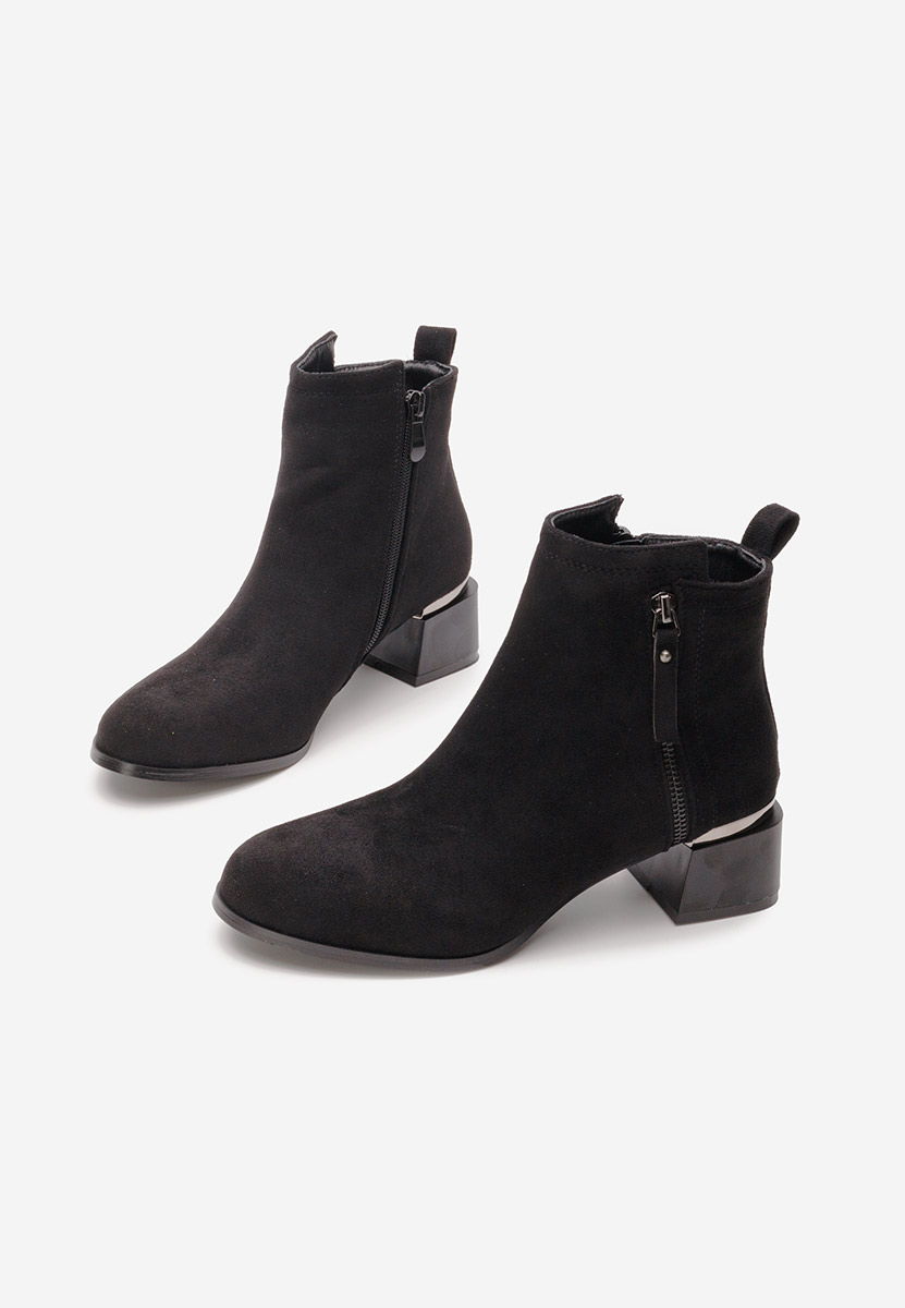 Botine cu toc gros negre Assisa V2