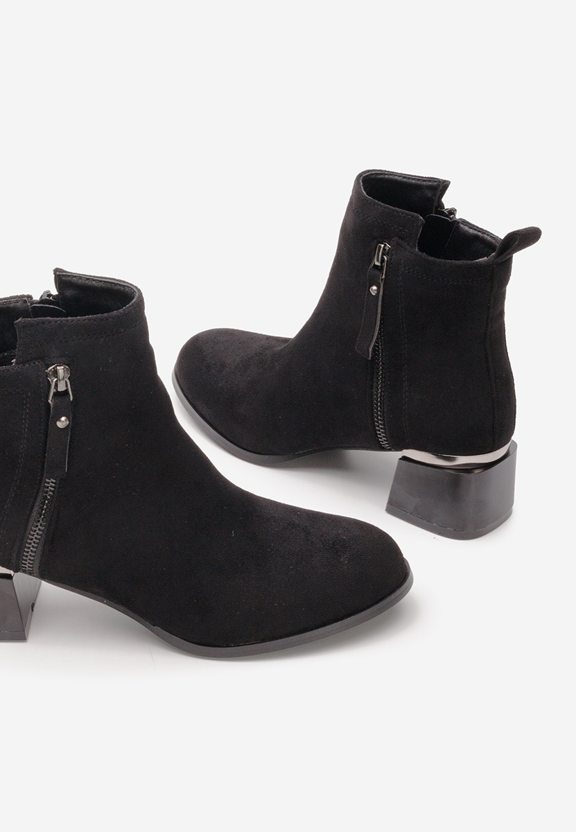 Botine cu toc gros negre Assisa V2