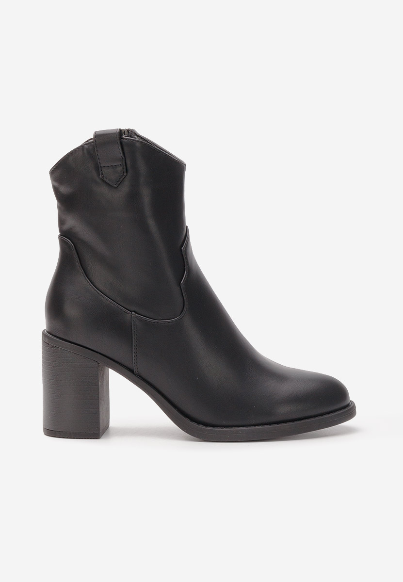 Botine cu toc gros Kaitlin negre