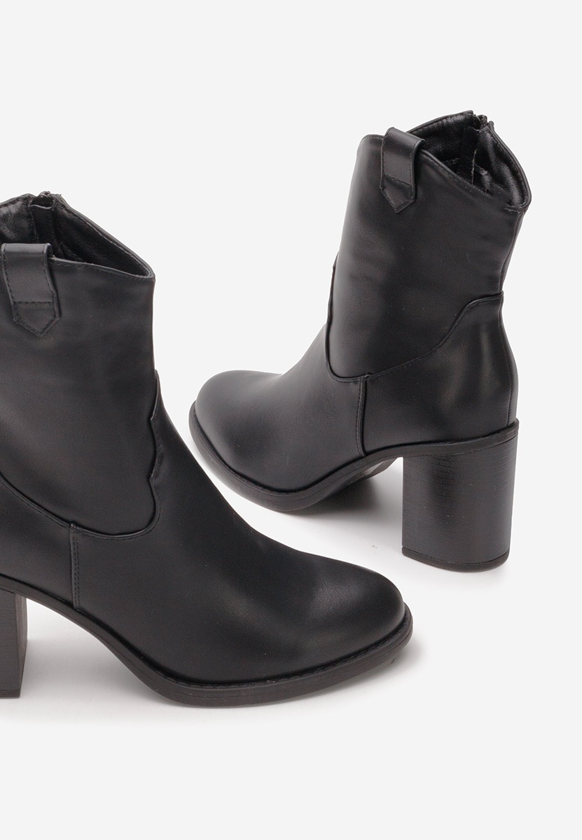 Botine cu toc gros Kaitlin negre