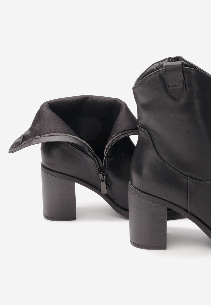 Botine cu toc gros Kaitlin negre