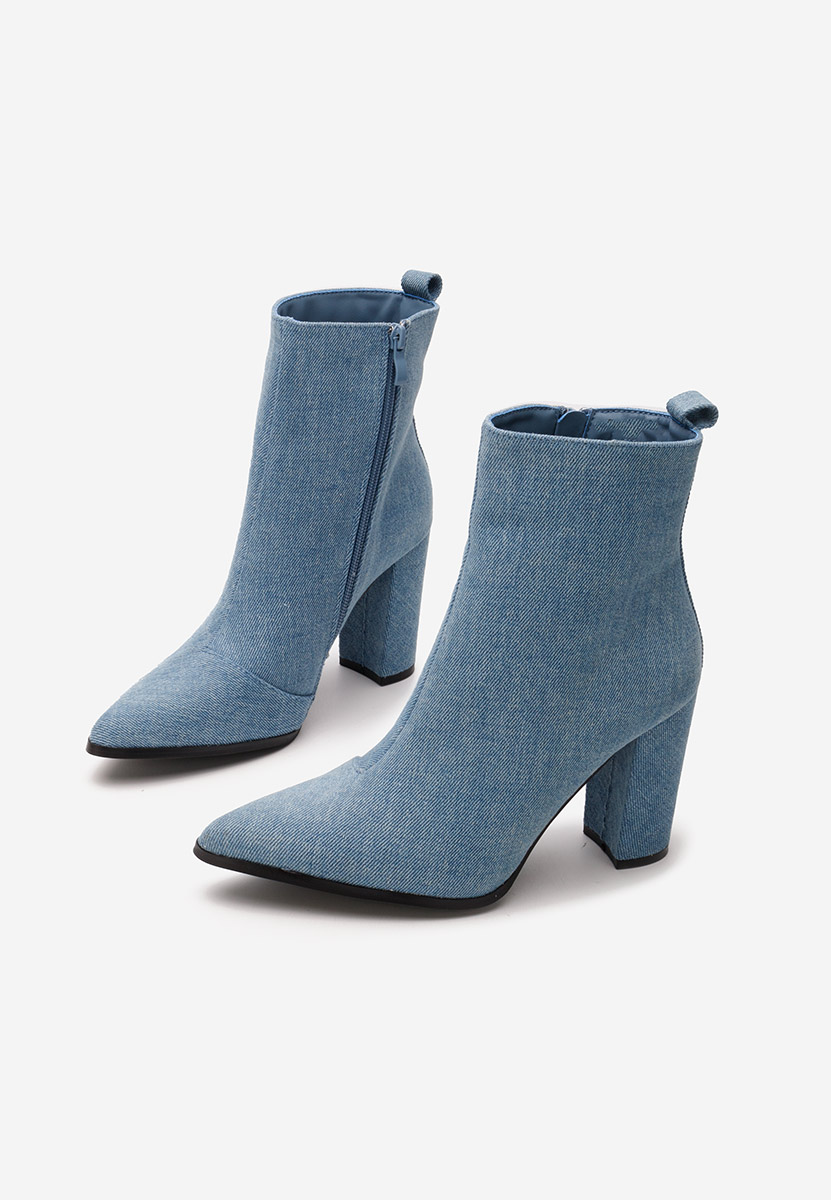 Botine cu toc Adalina denim