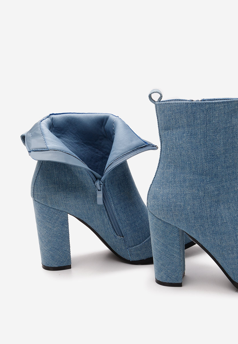 Botine cu toc Adalina denim