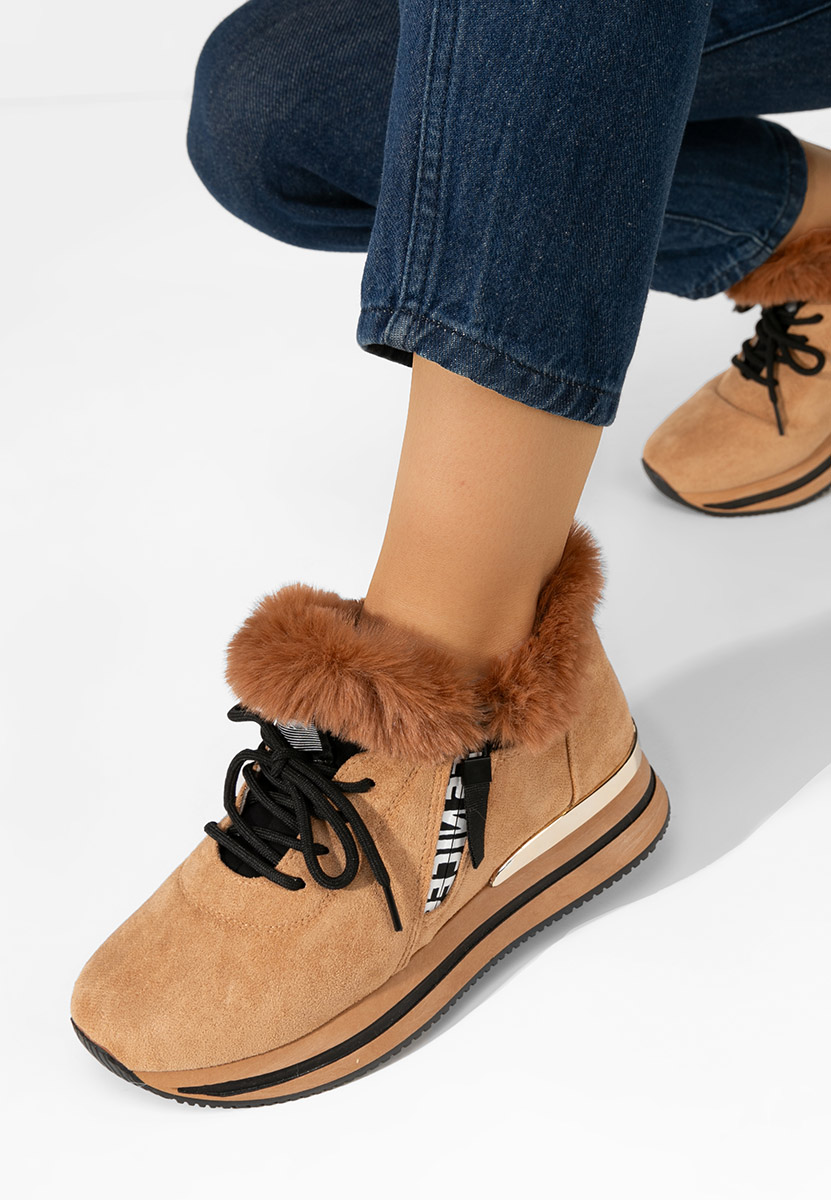 Sneakers dama imblaniti Hermina camel