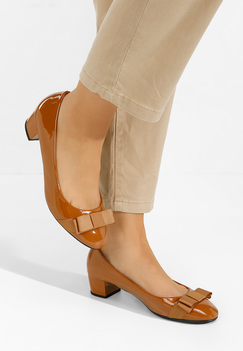 Pantofi cu toc mic Jacquelyn V3 camel