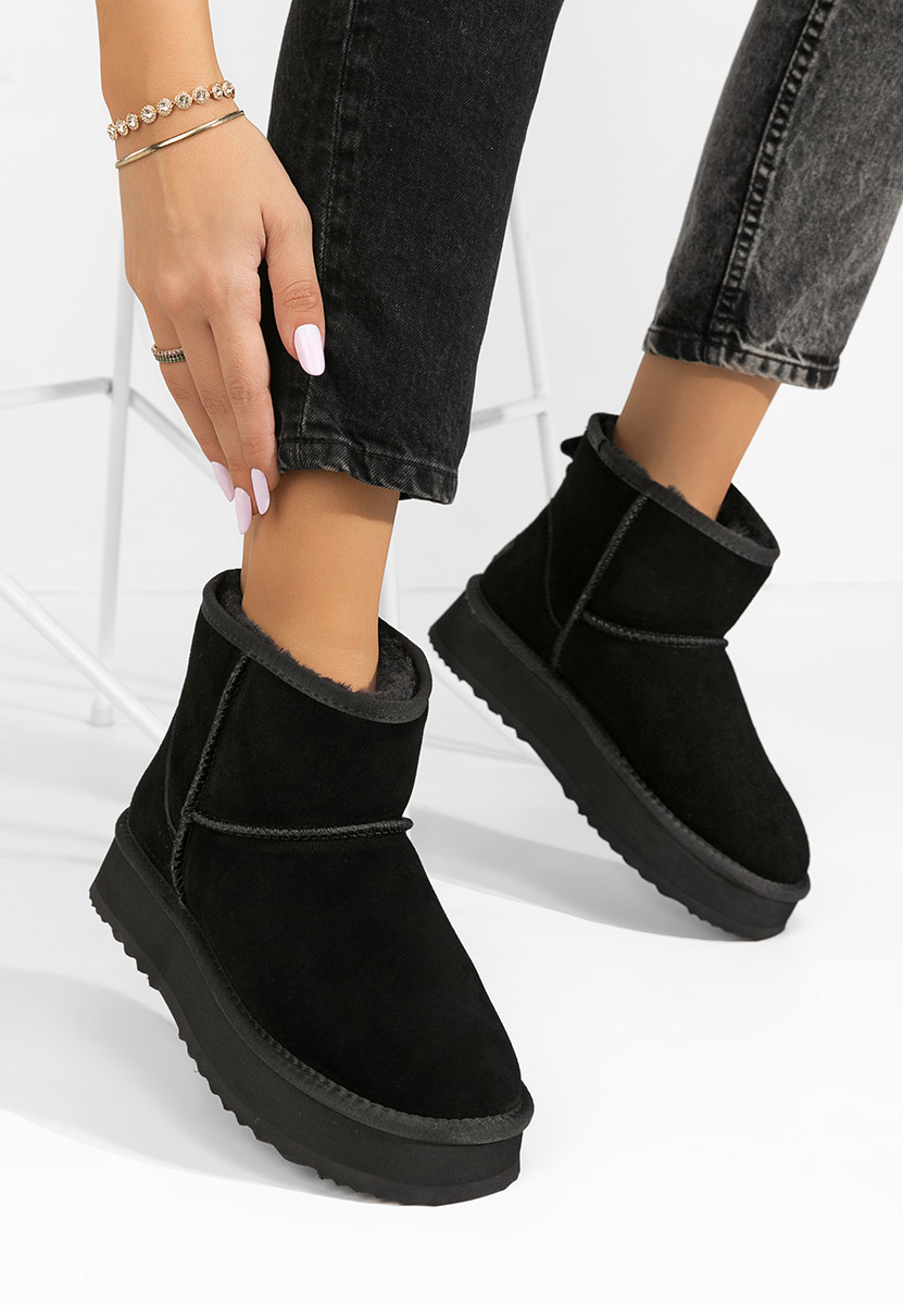 Cizme tip ugg Elvera negre