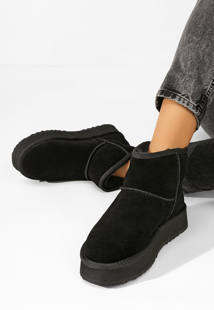 Cizme tip ugg Elvera negre