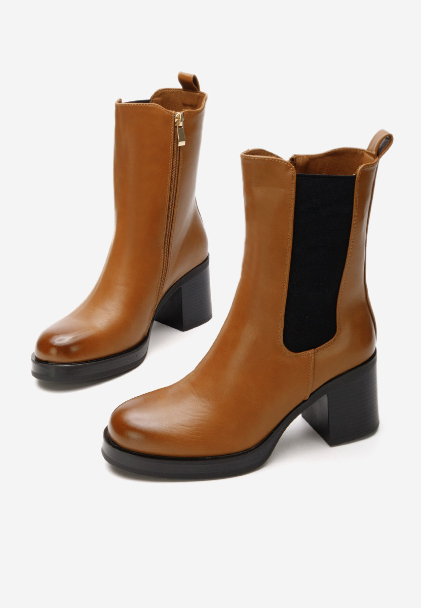 Ghete cu toc Catrina camel