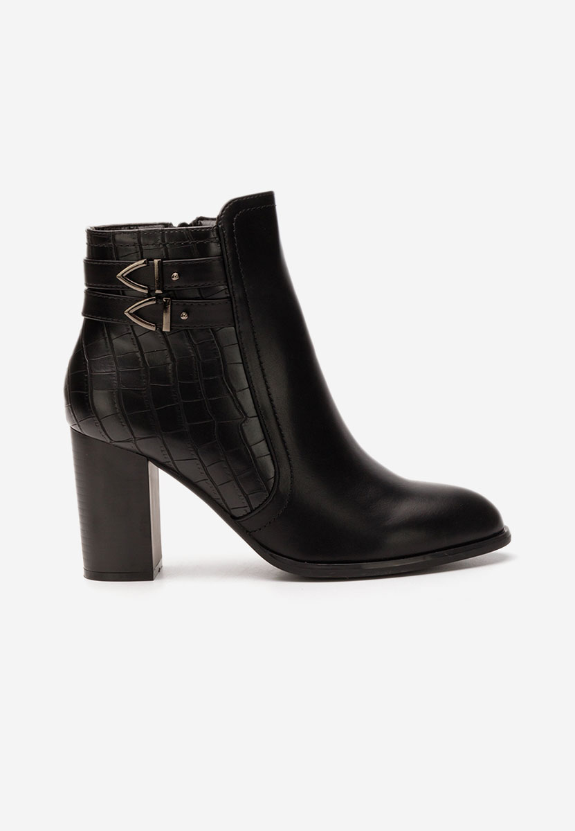 Botine cu toc gros Theodore negre