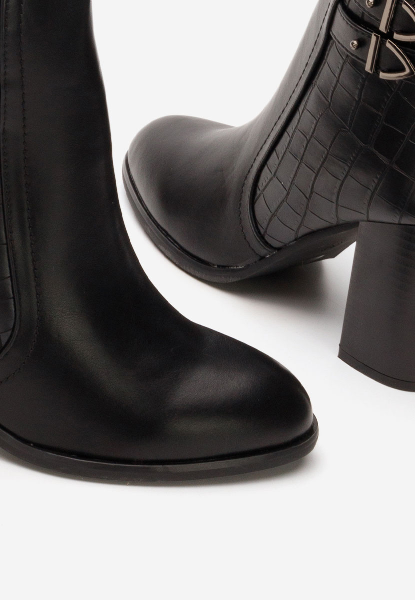 Botine cu toc gros Theodore negre