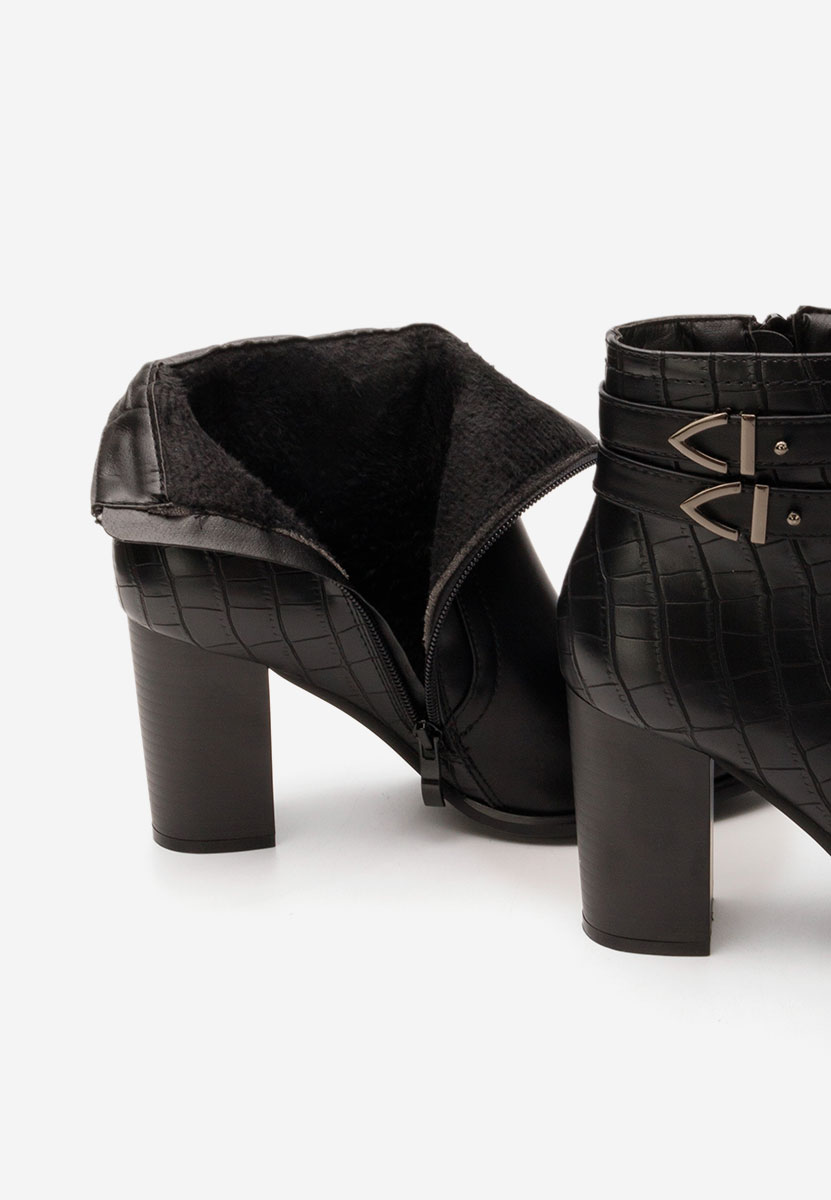 Botine cu toc gros Theodore negre