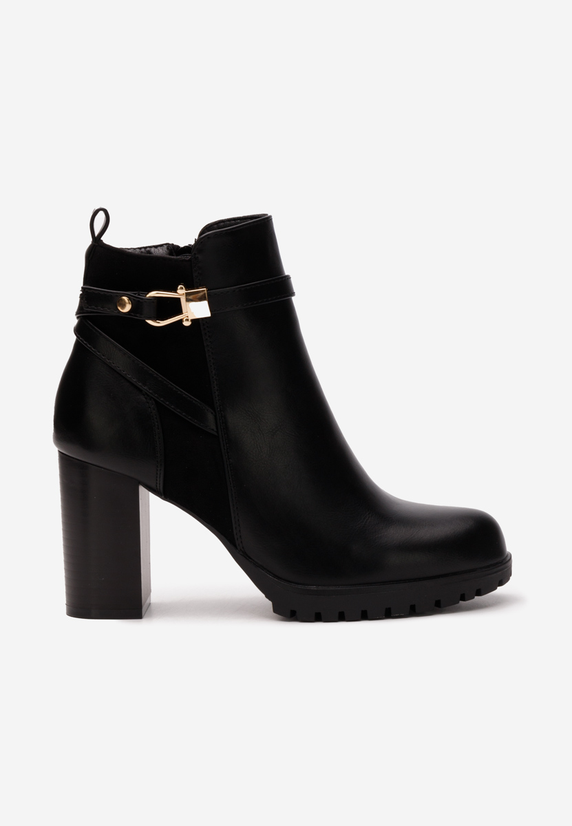 Botine cu toc gros Aleshia negre